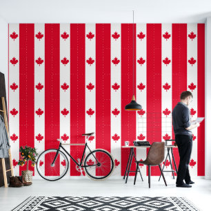 Jumbo Canada Vlag Rode Maple Leaf Stripe Patroon Behang
