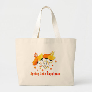 Jumbo Canvas tas, Spring in Happiness Grote Tote Bag