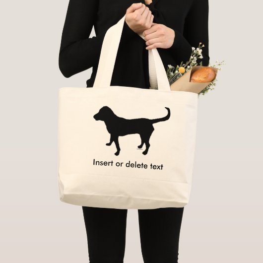 Jumbo canvas tas zwart labsilhouet (Voorkant (product))