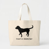 Jumbo canvas tas zwart labsilhouet (Voorkant)