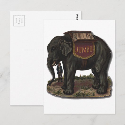  Jumbo Circus Olifant Retro Die-Cut Kaart (Voorkant / Achterkant)