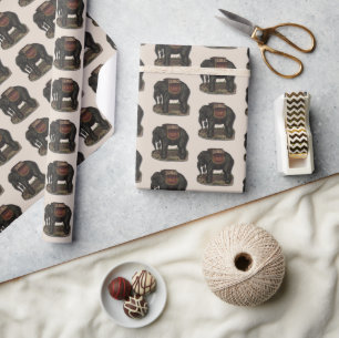  Jumbo Circus Olifant Retro Die-Cut Kaart Cadeaupapier