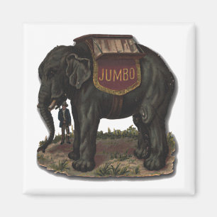  Jumbo Circus Olifant Retro Die-Cut Kaart Magneet