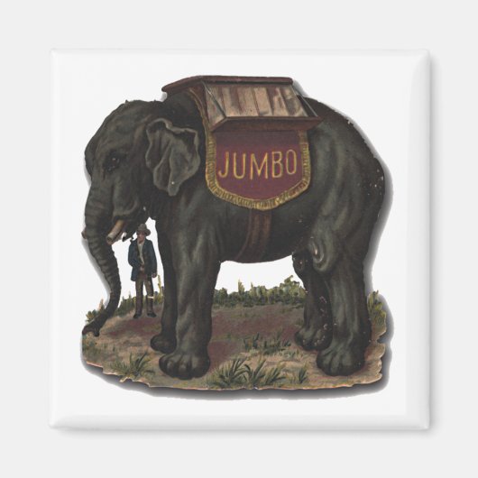  Jumbo Circus Olifant Retro Die-Cut Kaart Magneet (Voorkant)