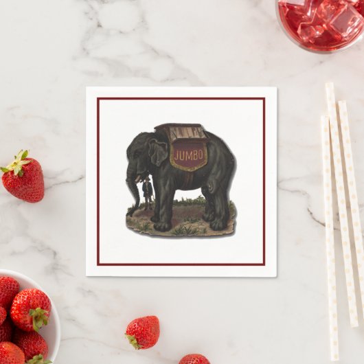 Jumbo Circus Olifant Retro Die-Cut Kaart Servet (Insitu)