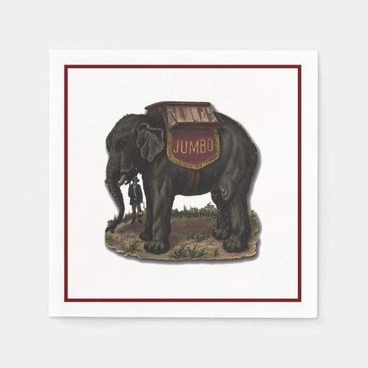 Jumbo Circus Olifant Retro Die-Cut Kaart Servet (Voorkant)
