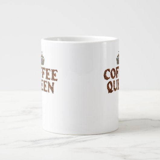JUMBO COFFEE MOK - "Koffiekoningin" met kroon 20 O (Voorkant)