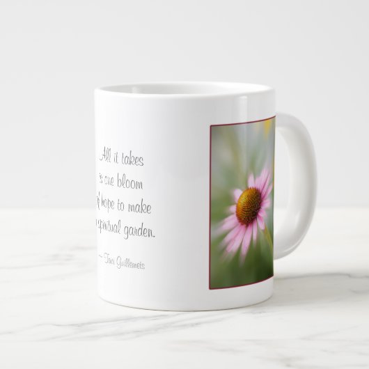 Jumbo Coffee Mok - Roze Daisy Flower (Voorkant rechts)