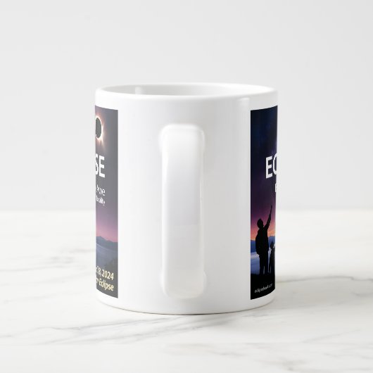 Jumbo Coffee Mok voor april 8, 2024 Zonsverduister (Achterkant)