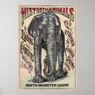 JUMBO de ELEPHANT CIRCUS AD c. 1883 Poster
