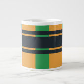 Jumbo Geel Groen Blauw Plaid Grote Koffiekop (Voorkant)