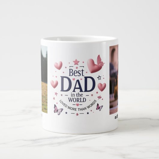 Jumbo gepersonaliseerde mok | Oversized liefde in (Voorkant)
