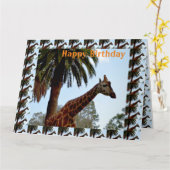 Jumbo Giraffes Birthday Kaart (Gele Bloem)