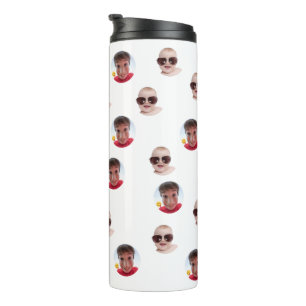 Jumbo Grappige Baby Kids Familie Gezicht 2 Foto's Thermosbeker