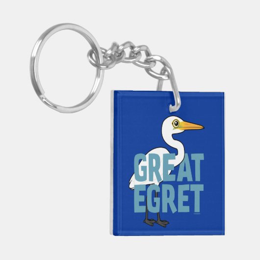 Jumbo Great Egret Sleutelhanger (Voorkant Links)