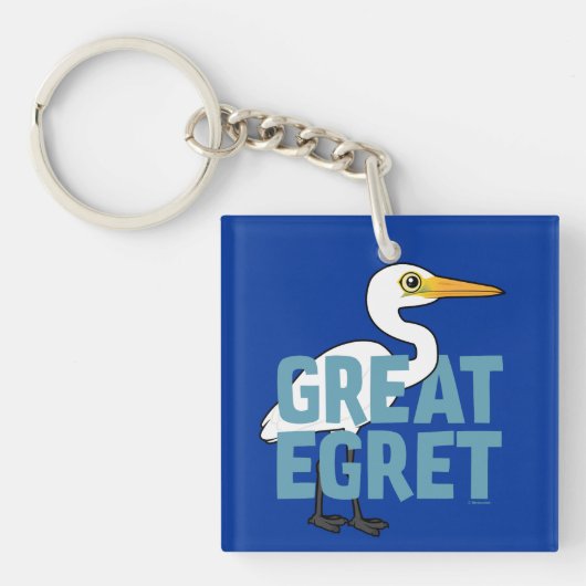 Jumbo Great Egret Sleutelhanger (Voorkant)