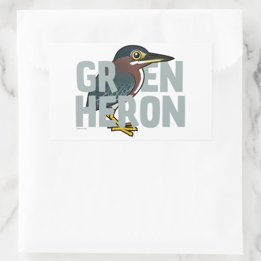 Jumbo Green Heron Rechthoekige Sticker (Tas)