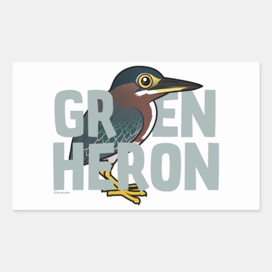 Jumbo Green Heron Rechthoekige Sticker (Voorkant)