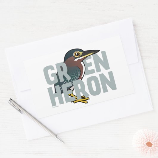 Jumbo Green Heron Rechthoekige Sticker (Envelop)