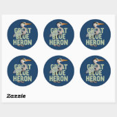 Jumbo Grote Blauwe Heron Ronde Sticker (Vel)