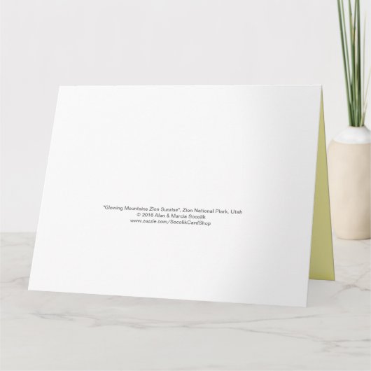 JUMBO Happy Retirement Zion Sunrise, naam, Kaart (Achterkant)