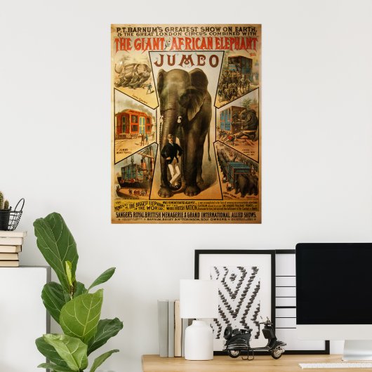 Jumbo, het Giant African Elephant Poster (Thuiskantoor)