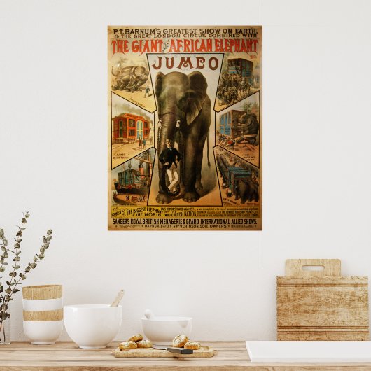 Jumbo, het Giant African Elephant Poster (Keuken)