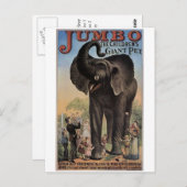 Jumbo het Giant Elephant Retro Theater Briefkaart (Voorkant / Achterkant)