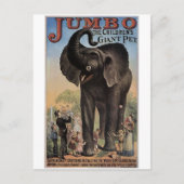 Jumbo het Giant Elephant Retro Theater Briefkaart (Voorkant)
