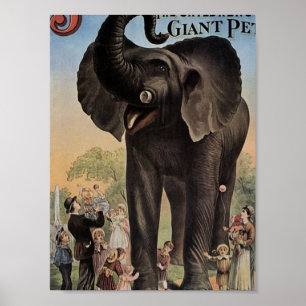 Jumbo het Giant Elephant Retro Theater Poster