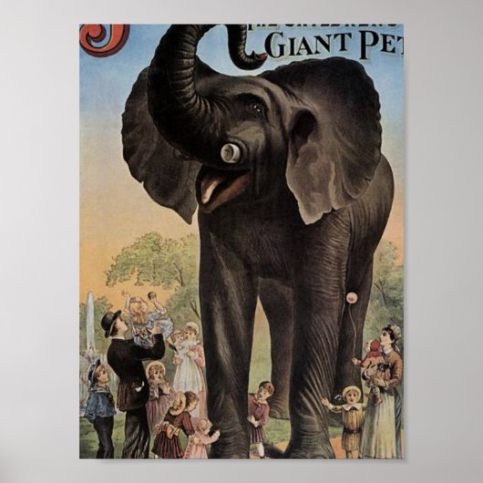 Jumbo het Giant Elephant Retro Theater Poster (Voorkant)