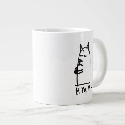 Jumbo hmph-mok in het zwart grote koffiekop (Voorkant rechts)