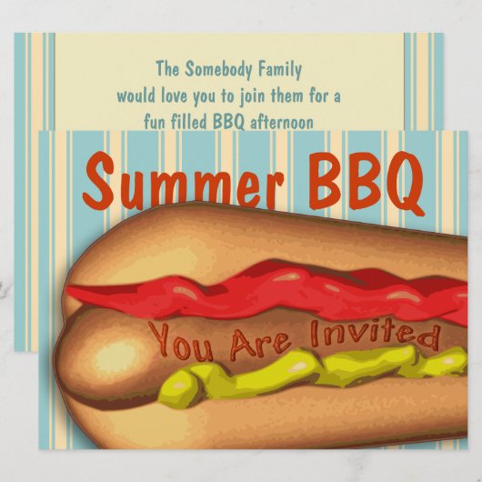 Jumbo Hotdog - Overmaatse uitnodiging (Voorkant / Achterkant)