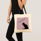 Jumbo I Love Cats Lila and White Graphic Tas (Voorkant (product))