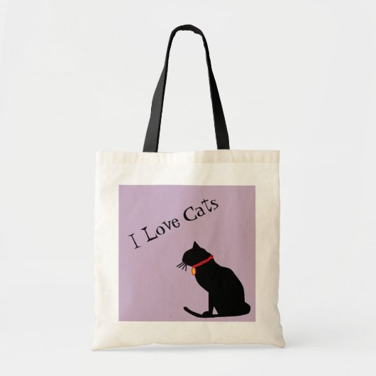 Jumbo I Love Cats Lila and White Graphic Tas (Voorkant)