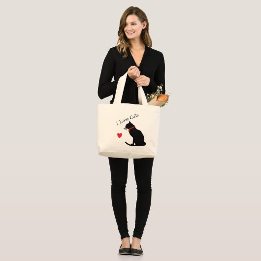 Jumbo I Love Cats Red Heart and White Graphic Tas (Voorkant (model))