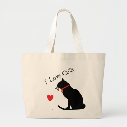 Jumbo I Love Cats Red Heart and White Graphic Tas (Voorkant)