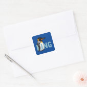 Jumbo King Penguin Vierkante Sticker (Envelop)