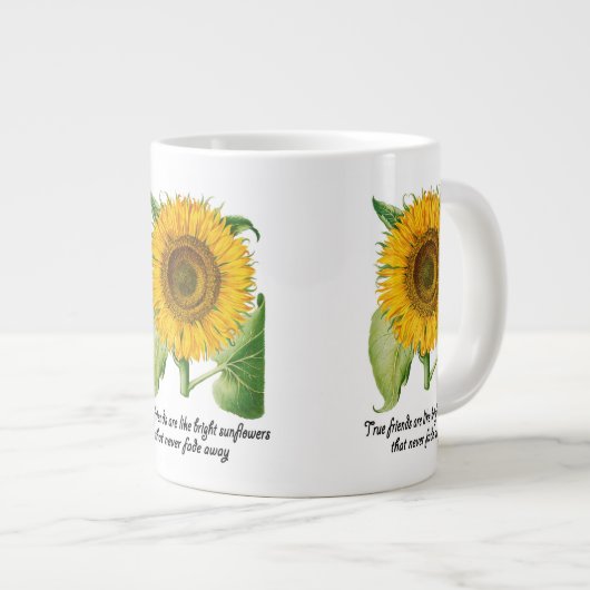 Jumbo Large Cup Mok Friendship Gift Flower (Voorkant rechts)