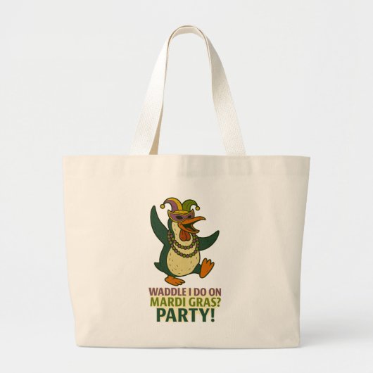 Jumbo Mardi Gras Boodschaptas Grote Tote Bag (Voorkant)