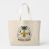 Jumbo Mardi Gras-tas Grote Tote Bag (Achterkant)