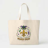 Jumbo Mardi Gras-tas Grote Tote Bag (Voorkant)