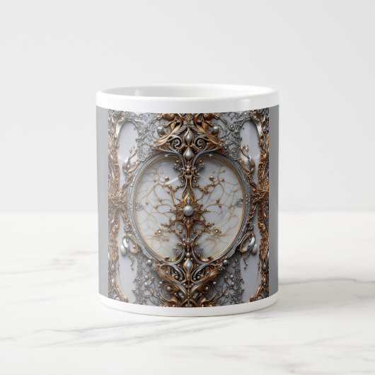 Jumbo mok, 20oz (Medallion-2) Grote Koffiekop (Voorkant)