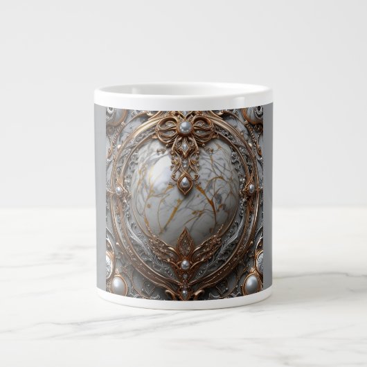 Jumbo mok, 20oz (Medallion-4) Grote Koffiekop (Voorkant)