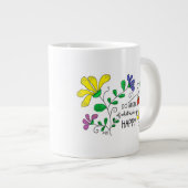 JUMBO mok 590 ml. Whimsical bloemendesign (Voorkant rechts)