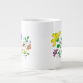 JUMBO mok 590 ml. Whimsical bloemendesign (Voorkant)