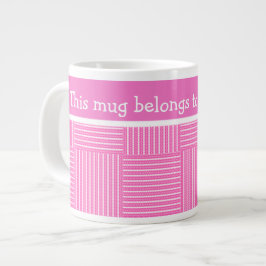 Jumbo Mok aan Personaliseer: Roze en Wit