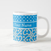 Jumbo-Mok aan Personalizeren: Polkas, Daisies, Blu Grote Koffiekop (Rechts)