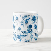 Jumbo Mok-Blue Floral Coffee Mok (Voorkant rechts)