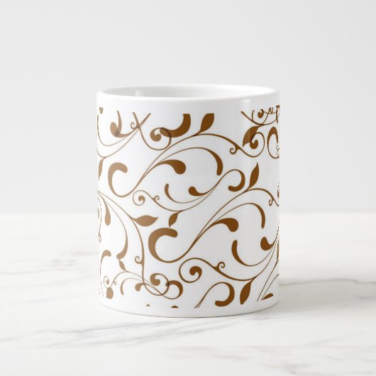 Jumbo Mok-Brown wervelingen Grote Koffiekop (Voorkant)